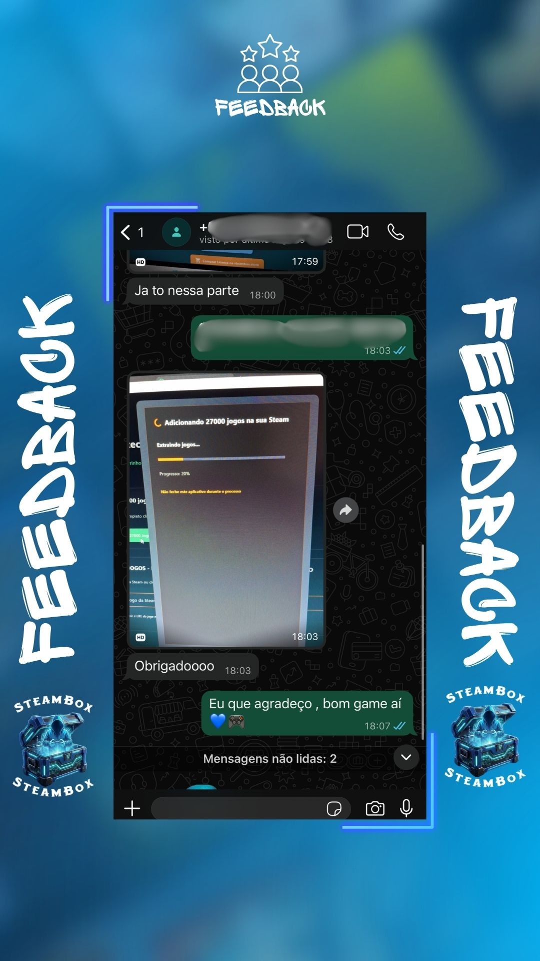 Feedback de cliente da Steambox 2
